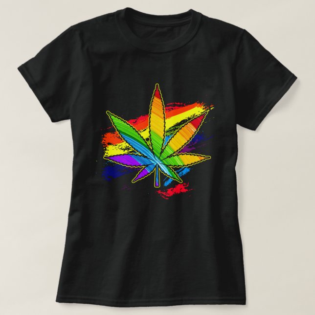 Camiseta Weed Rainbow (Frente do Design)