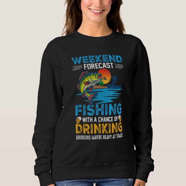 Camiseta Weekend Forecast Fishing With A Chance Distressed  (Frente)