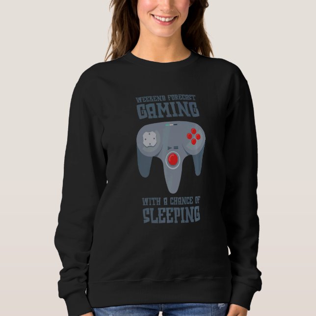 Camiseta Weekend Forecast Gaming With A Chance Of Sleeping  (Frente)