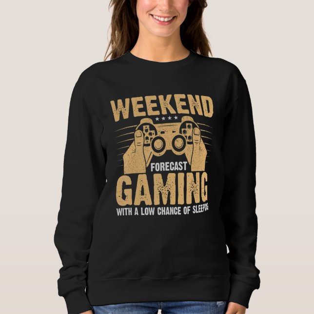 Camiseta Weekend Forecast Gaming With A Low Chance Of Sleep (Frente)