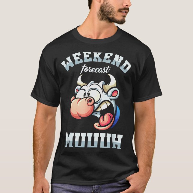 Camiseta Weekend Week Forecast Friday Vacation Workweek Gif (Frente)