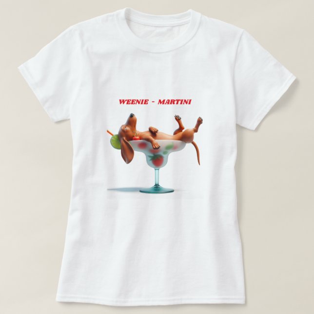 CAMISETA WEENIE MARTINI DACHSHUND (Frente do Design)