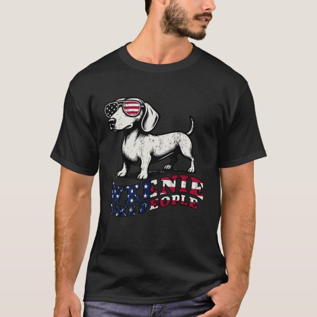 Camiseta Weenie The People Dachshund 4th of July Patriotic  (Frente)