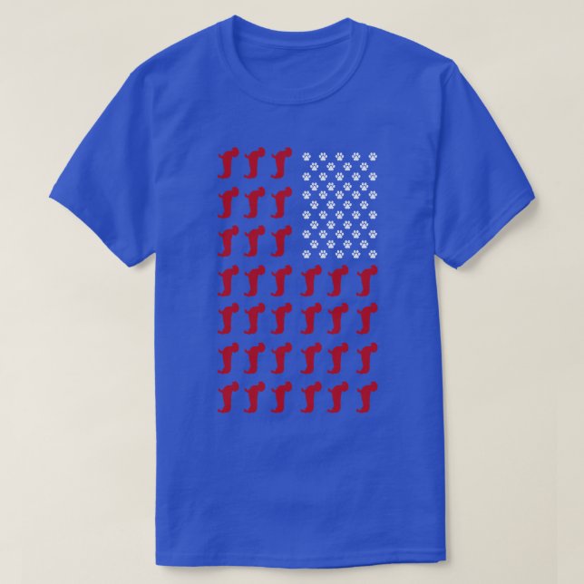 Camiseta Weenie US Flag Dachshund (Frente do Design)