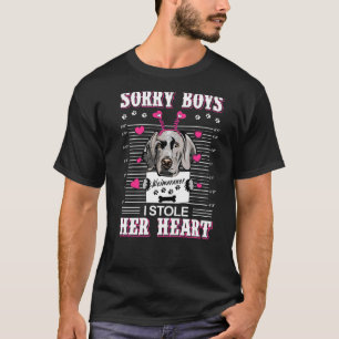 Camiseta Weimaraner Dog Dia de os namorados Eu Roubei Seu C