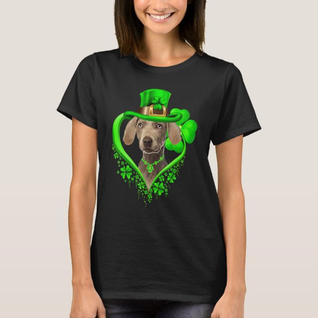 Camiseta Weimaraner Dog St Patricks Day Lover Irish Shamroc (Frente)