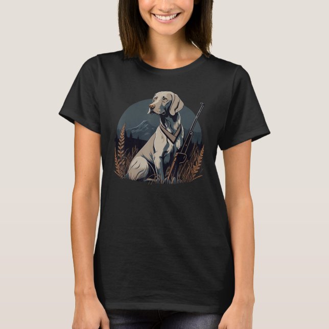 Camiseta Weimaraner Hunter sobre caça ao Weimaraner 1 (Frente)
