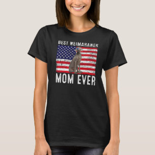 Camiseta Weimaraner Mãe dos EUA Bandeira Americana Weimaran