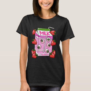 Camiseta Weircore Aestic Japonês Strawberry Milk Box E