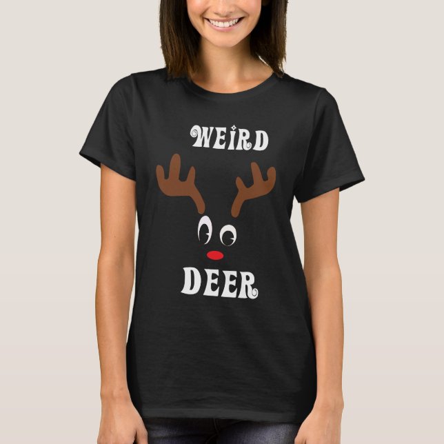 Camiseta Weird Christmas Reindeer Angler Hunt Deer Elk (Frente)