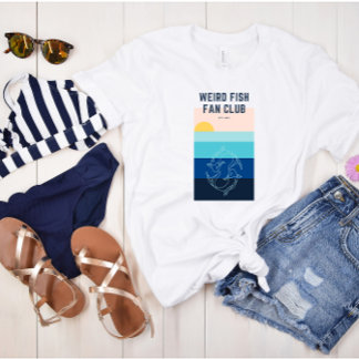 Camiseta Weird Fish Fan Club Estilizou Ocean Sunset Tee