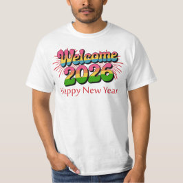 Camiseta Welcome 2026 Happy New Year