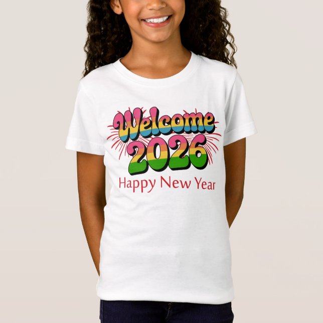 Camiseta Welcome 2026 Happy New Year (Frente)