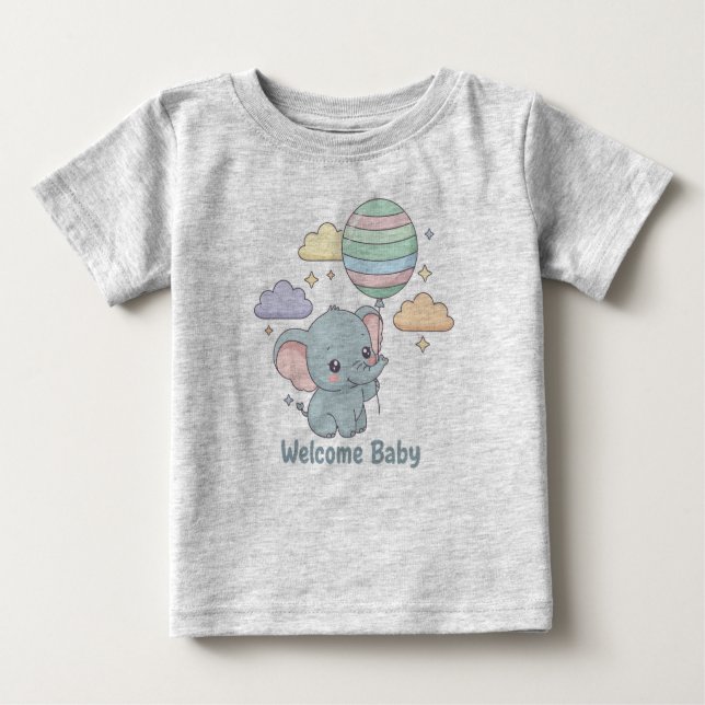Camiseta Welcome Baby Elephant Design (Frente)