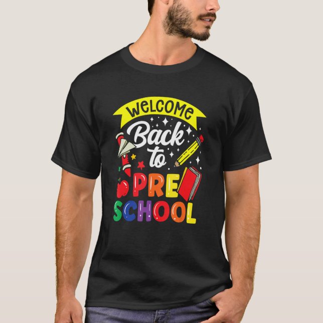 Camiseta Welcome Back To Preschool Teacher Back To School P (Frente)