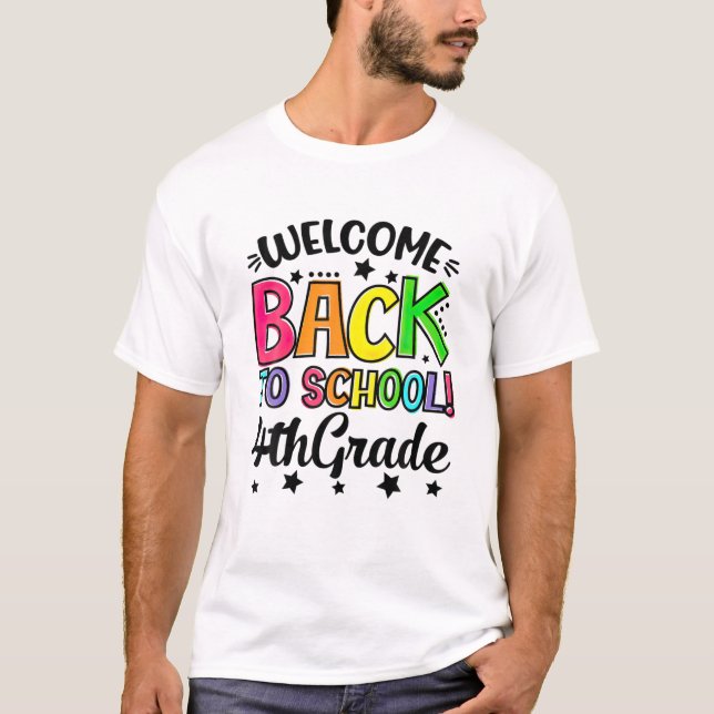 Camiseta Welcome Back To School 4Th Grade Back To School (Frente)