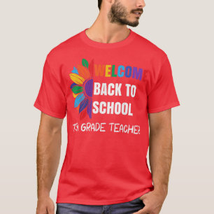 Camiseta Welcome Back To School 7th Grade Teacher Sunflower