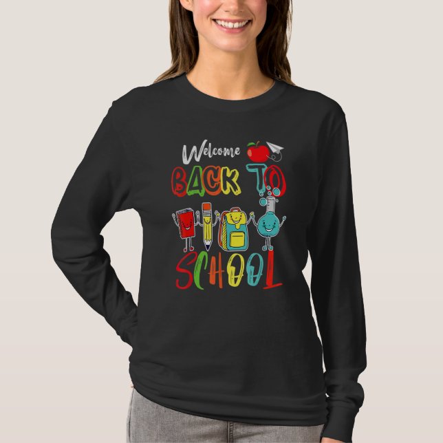 Camiseta Welcome Back To School Cute Kids Teachers Students (Frente)
