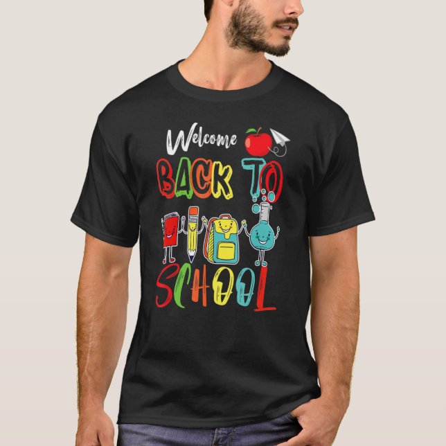 Camiseta Welcome Back To School Cute Kids Teachers Students (Frente)