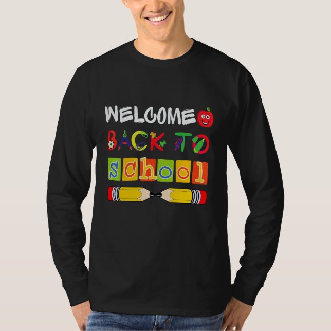 Camiseta Welcome Back To School First Day Of School Student (Frente)