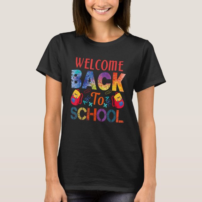 Camiseta Welcome Back To School First Day Of School Teacher (Frente)