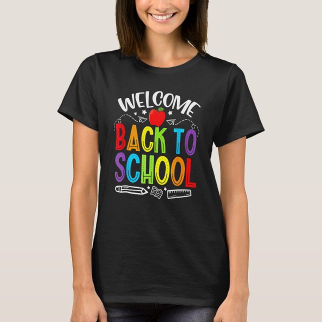 Camiseta Welcome Back To School Newsletter Meet The Teacher (Frente)
