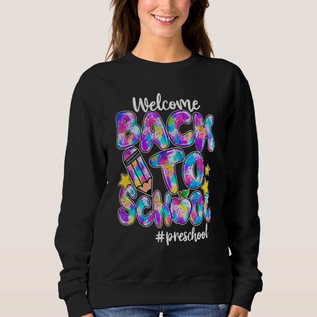 Camiseta Welcome Back To School Preschool Tie Dye Student T (Frente)