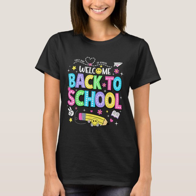 Camiseta Welcome Back To School Shirts First Day Of School  (Frente)
