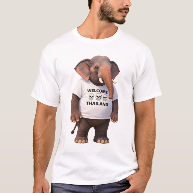 Camiseta Welcome Thailand Elephant Skull (Frente)