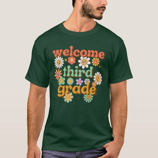 CAMISETA WELCOME THIRD GRADE  BACK TO SCHOOL FIRST DAY  (Frente)