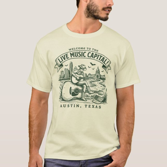 Camiseta Welcome to the Live Music Capital Austin City Texa (Frente)