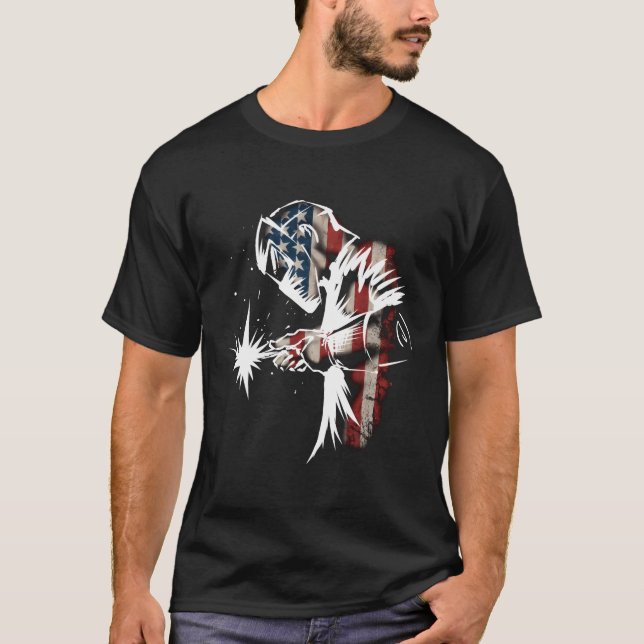 Camiseta Welder American Flag Usa Patriotic Welder (Frente)