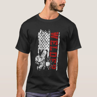 Camiseta Welder American Flag Vintage Patriotic Welotic Gif