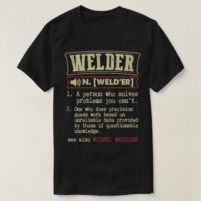 Camiseta Welder Gift Engraçado Dictionary Premium (Frente do Design)