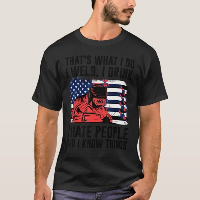 Camiseta Welding That's What I Do I Weld American Flag Prou (Frente)