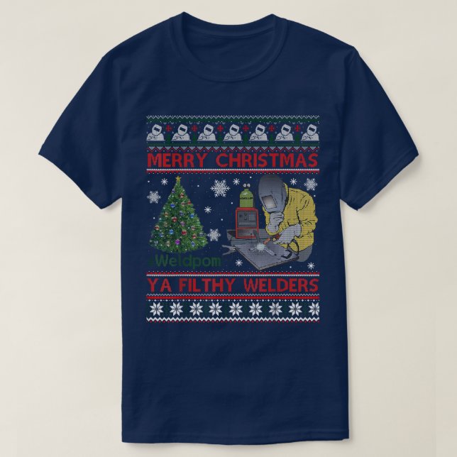 Camiseta Weldom Welders Ugly Christmas Sweater Gifts T-Shir (Frente do Design)