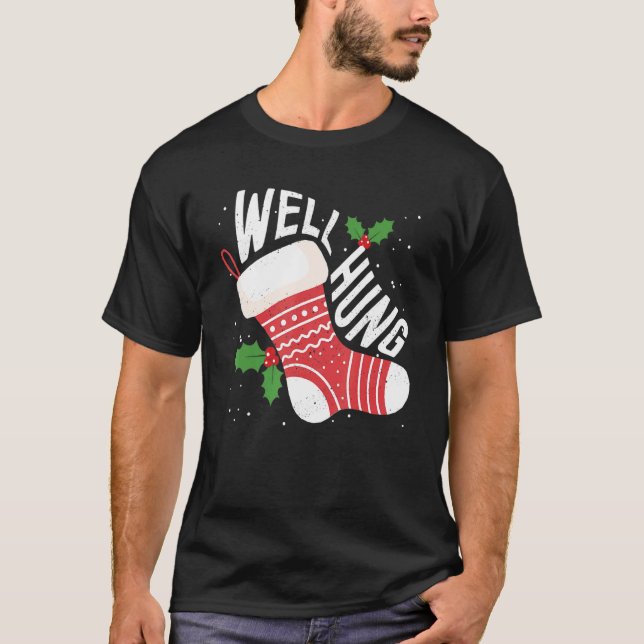 Camiseta Well Hung Dirty Christmas Adult Humor Xmas (Frente)
