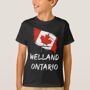 Camiseta Welland Ontário Canadá Bandeira de respingos Viage