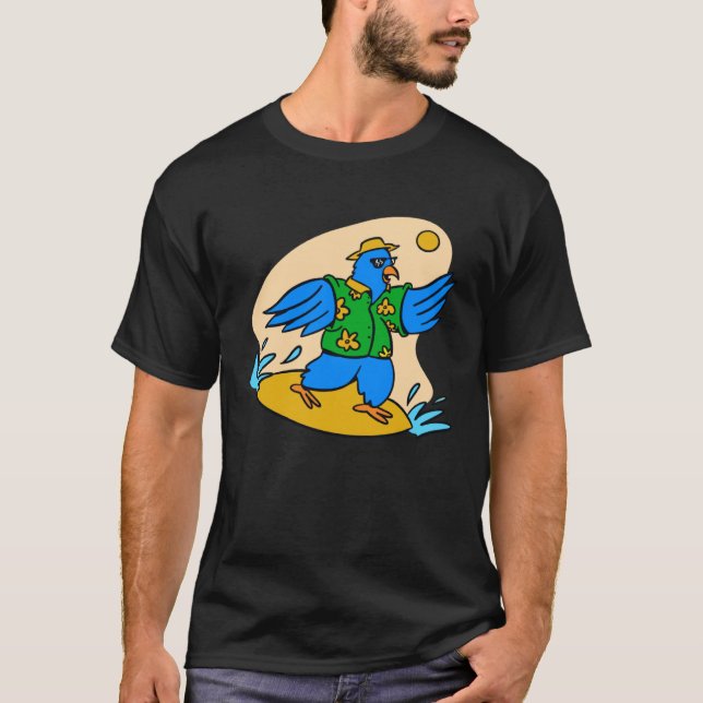 Camiseta wellensittich surf surfing bird (Frente)