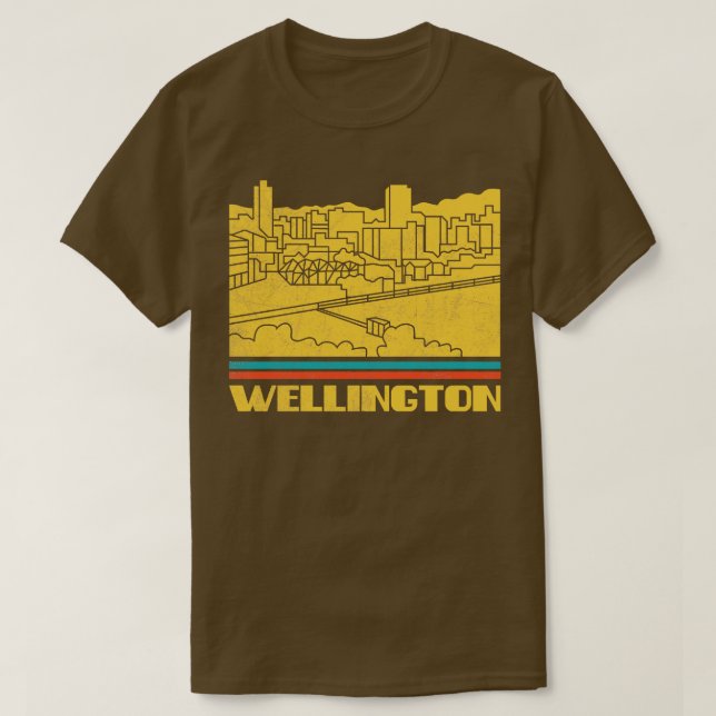 Camiseta Wellington City Nova Zelândia Gift Silhouette Skyl (Frente do Design)