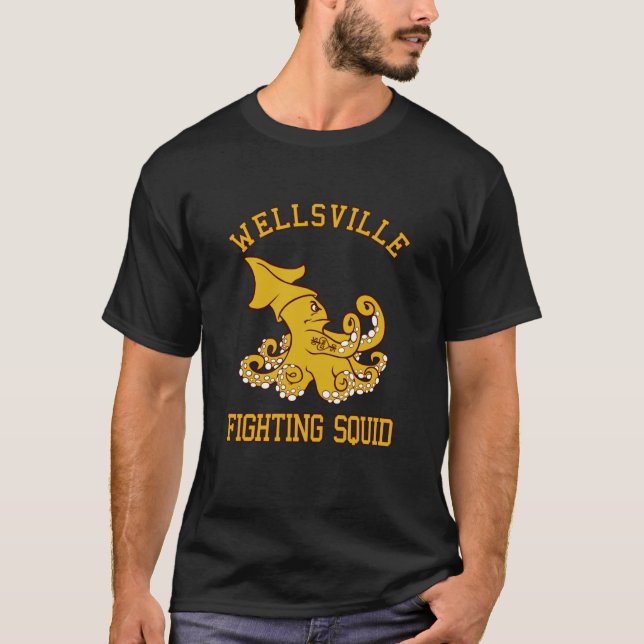 Camiseta Wellsville Fighting Squid (Pete e Pete Notre Dame) (Frente)