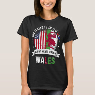 Camiseta Welsh American Flag Welsh Roots USA Citizen