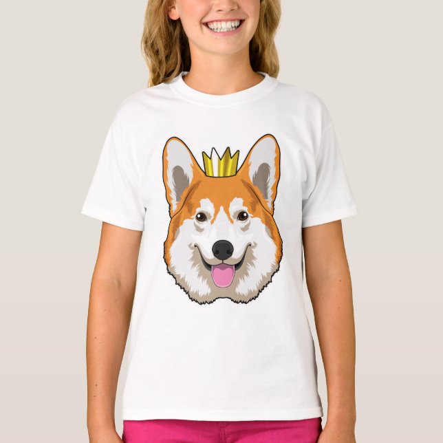 Camiseta Welsh Corgi com Coroa (Frente)