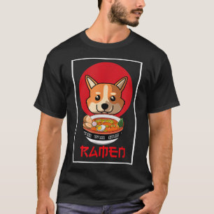 Camiseta Welsh Corgi Cute Kawaii Japonês Ramen Dog Mãe