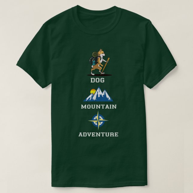 Camiseta Welsh Corgi Dog Mountain Adventure Hiking 1566 (Frente do Design)