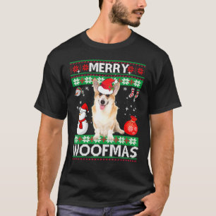 Camiseta Welsh Corgi Feliz Woofmas Natal