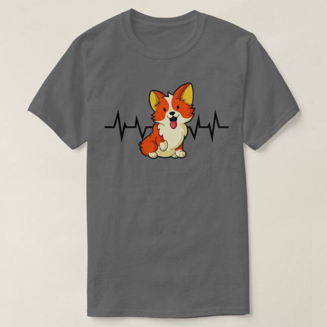 Camiseta Welsh Corgi Heartbeat (Frente do Design)