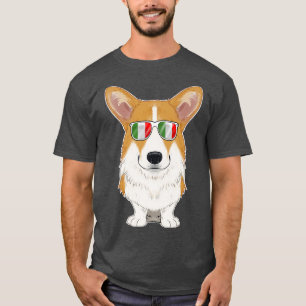 Camiseta Welsh Corgi Italy Sunglasses I Italian Flag1672