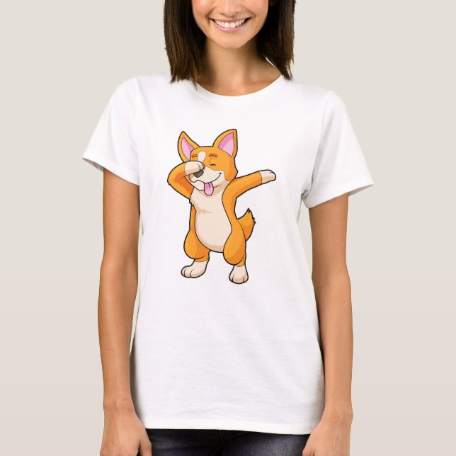 Camiseta Welsh Corgi no Hip Hop Dance Dab (Frente)