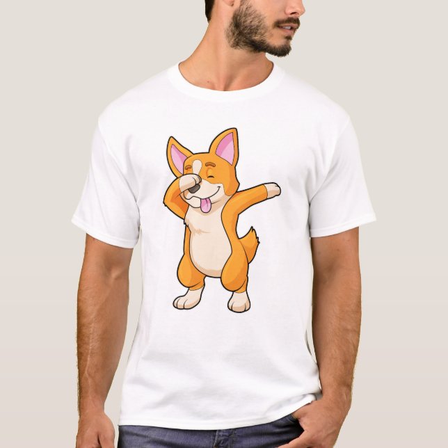 Camiseta Welsh Corgi no Hip Hop Dance Dab (Frente)